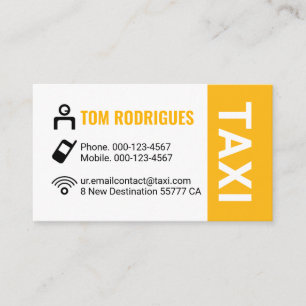 Carte De Visite Service de taxi minimaliste simple