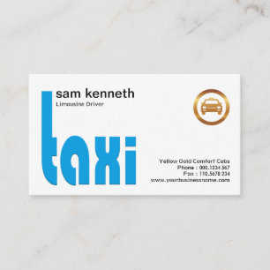 Carte De Visite Service de taxi moderne et épuré simple et blanc