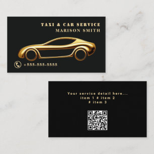 Carte De Visite Service de Taxi Professionnel