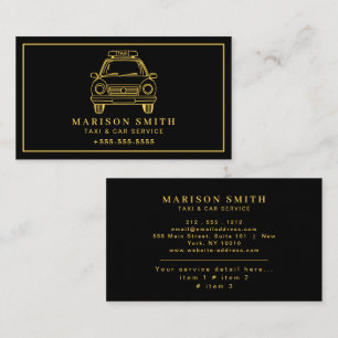 Carte De Visite Service de Taxi Professionnel