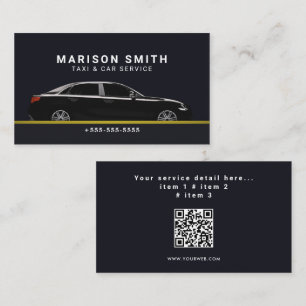 Carte De Visite Service de Taxi Professionnel