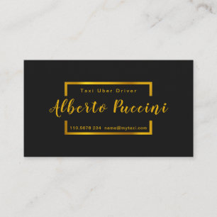 Carte De Visite Service de taxi radiant minimaliste Royal Black Go