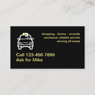 Carte De Visite Service de Taxi Simple et Double Face Puissant