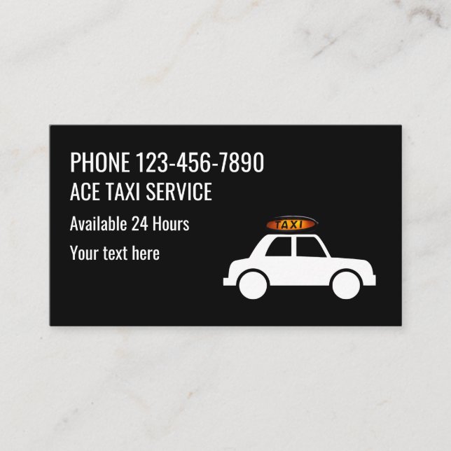 Carte De Visite Service de taxi simple et moderne (Devant)