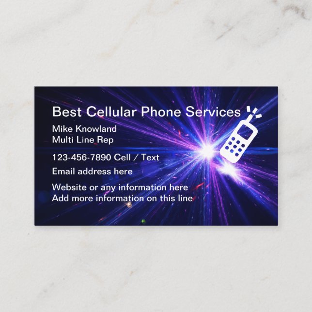 Carte De Visite Service de téléphone cellulaire (Devant)