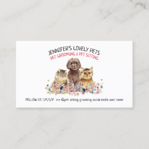 Carte De Visite Service de toilettage d'animaux à domicile
