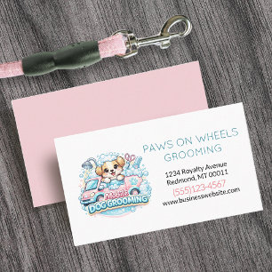 Carte De Visite Service de toilettage mobile pour chiens mignons 