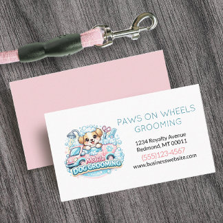 Carte De Visite Service de toilettage mobile pour chiens mignons