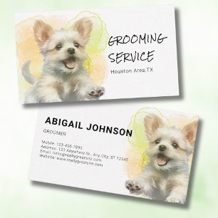 Carte De Visite Service de toilettage pour animaux - Aquarelle con