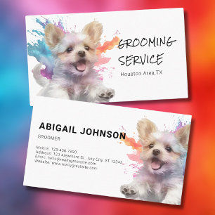 Carte De Visite Service de toilettage pour animaux - Aquarelle con