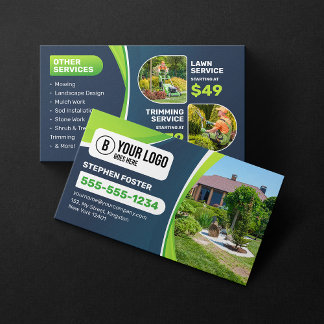Carte De Visite Service de tonte d'entretien de pelouse aménagemen
