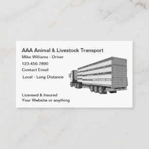 Carte De Visite Service de transport d'animaux et de bétail
