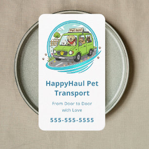 Carte De Visite Service de transport d'animaux professionnels Taxi