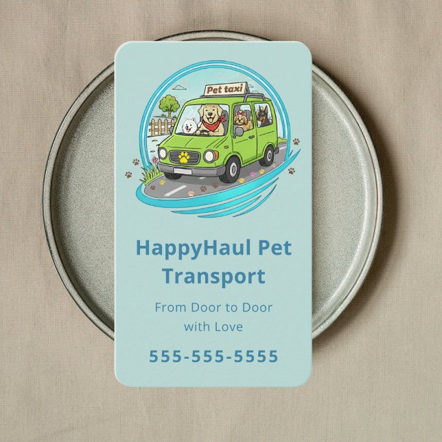 Carte De Visite Service de transport de animaux de compagnie Chauf (Créateur téléchargé)