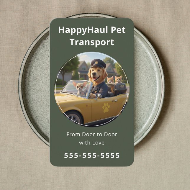 Carte De Visite Service de transport de luxe pour animaux de compa (Créateur téléchargé)