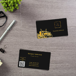 Carte De Visite Service de transport d'or noir code QR