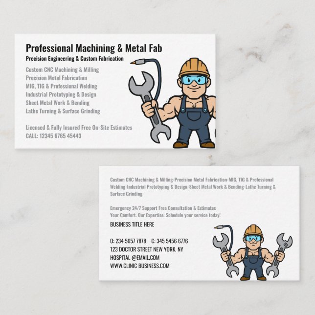 Carte De Visite Service de usinage professionnel et de fabrication (Devant / Derrière)