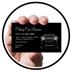 Carte De Visite Service de voiture classe ou chauffeur Uber modern