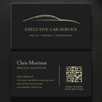 Service de voiture de direction QR Code Noir & Or