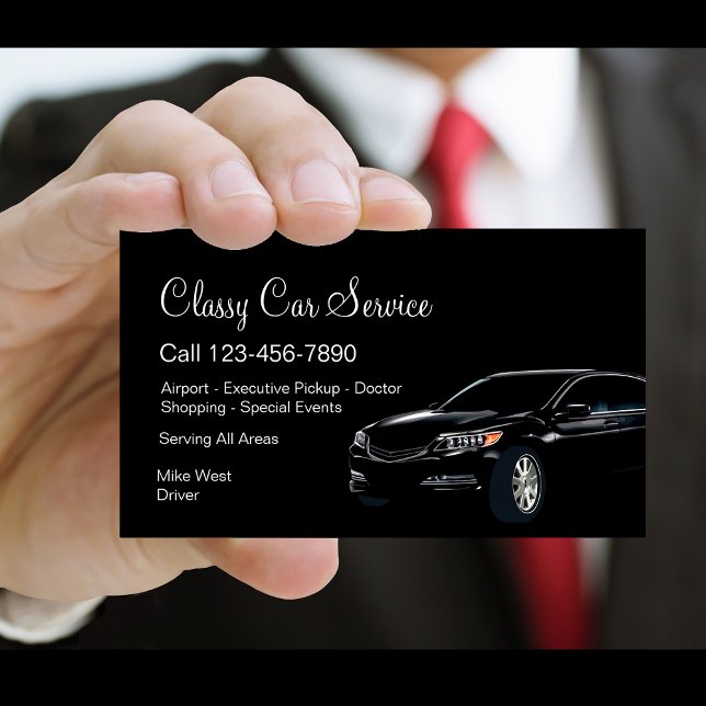 Carte De Visite Service de voiture de luxe ou chauffeur Uber (Créateur téléchargé)