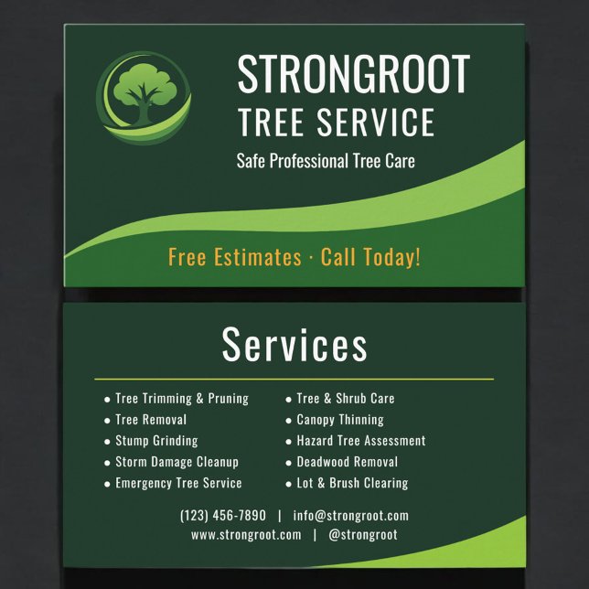 Carte De Visite Service d'élagage d'arbres Arboriste (Créateur téléchargé)