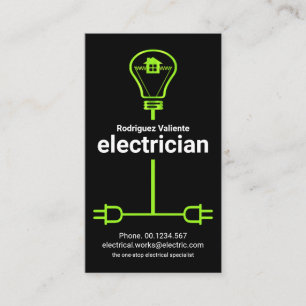 Carte De Visite Service d'électricien à domicile du câblage électr