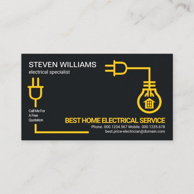 Carte De Visite Service d'électricien de câblage de circuit électr (Devant)