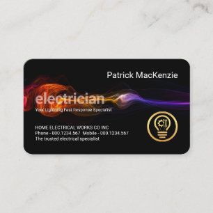Carte De Visite Service d'électricien frappé par la foudre rapide