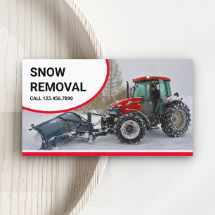 Carte De Visite Service d'enlèvement de la neige du tracteur à nei
