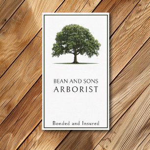 Carte De Visite Service d'enlèvement de l'Arbre Arboriste