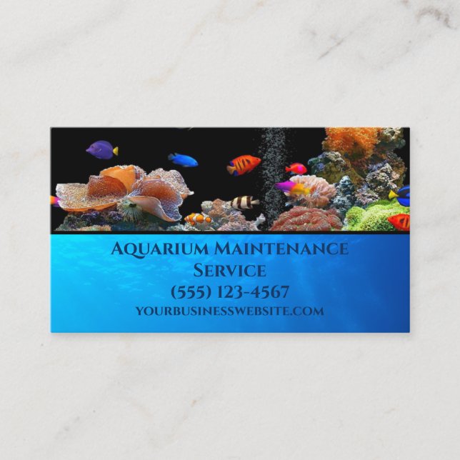 Carte De Visite Service d'entretien d'aquarium professionnel (Devant)