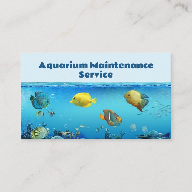 Carte De Visite Service d'entretien d'aquarium professionnel (Devant)
