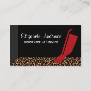 Carte De Visite Service d'entretien de Leopard Red Vacuum