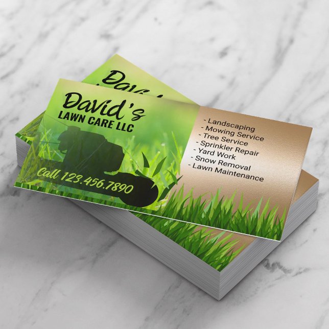 Carte De Visite Service d'entretien de pelouse et d'aménagement pa (Créateur téléchargé)