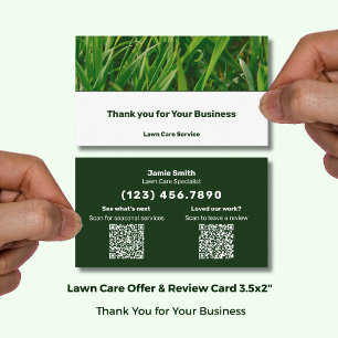 Carte De Visite Service d'entretien de pelouse Merci et combinais