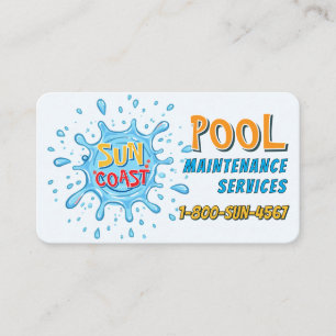 Carte De Visite Service d'entretien de piscine de dessin animé