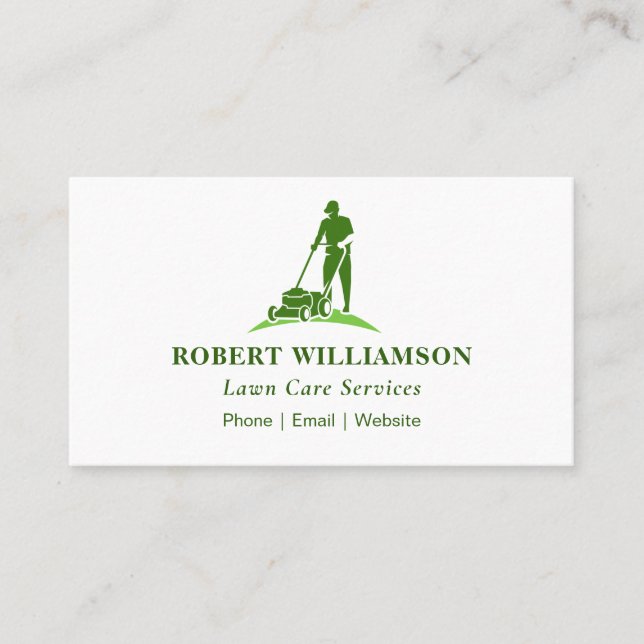 Carte De Visite Service d'entretien simple de la pelouse verte (Devant)