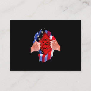Carte De Visite Service des incendies Drapeau pompier Mince ligne