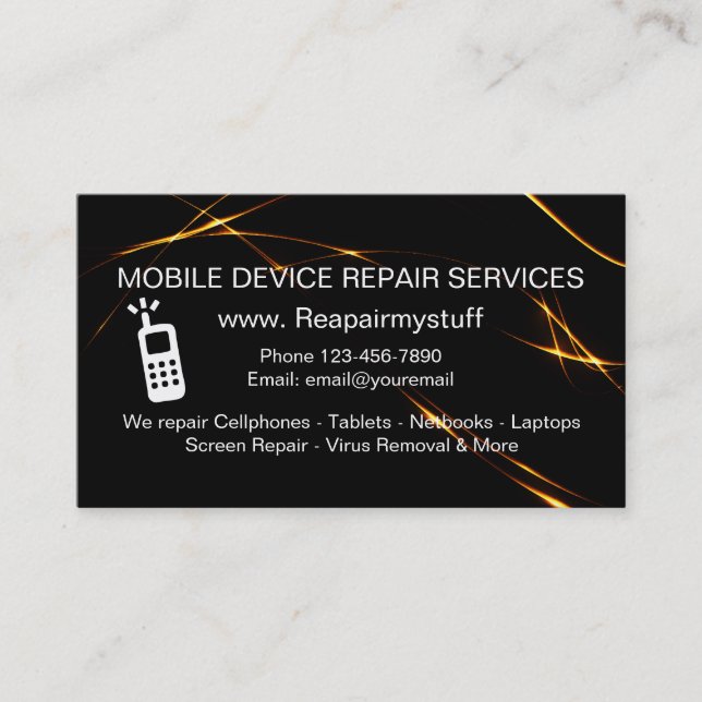 Carte De Visite Service des réparations d'appareil mobile (Devant)