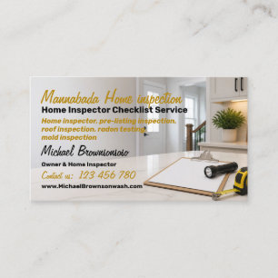 Carte De Visite Service d'inspection de maison avant mise en vente