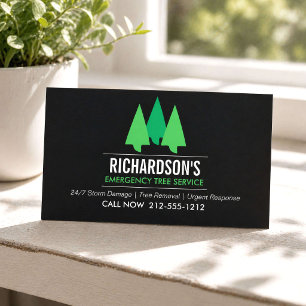 Carte De Visite Service d'urgence d'élagage des arbres Dommages ca