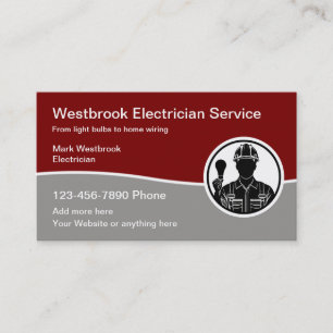 Carte De Visite Service Électricien Moderne Avec Logo Grahic