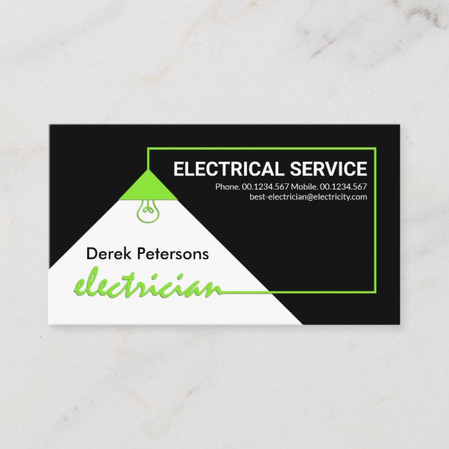 Carte De Visite Service électrique de circuit électrique vert (Devant)