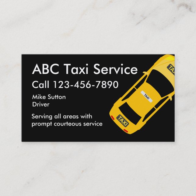 Carte De Visite Service frais Businesscards de taxi (Devant)