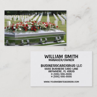 Carte De Visite Service Graveside Panier Argent