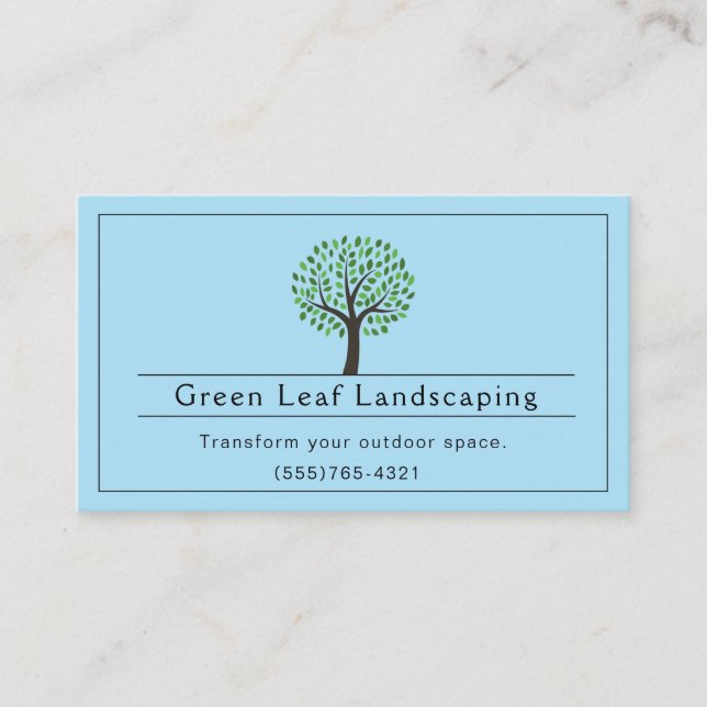 Carte De Visite Service Jardin Paysager Bleu (Devant)