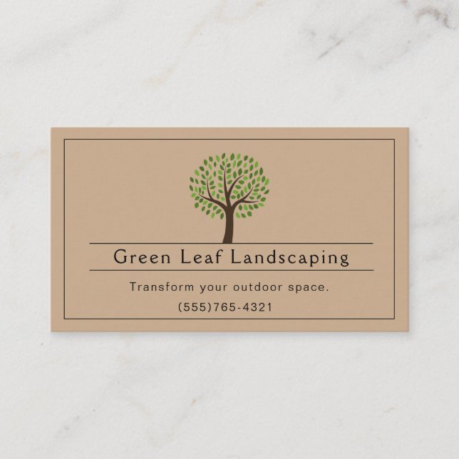 Carte De Visite Service Jardin Paysager Brown (Devant)