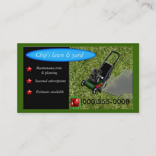 Carte De Visite service lawnmowing (Devant)