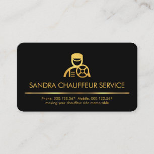 Carte De Visite Service minimaliste de Chauffeur de ligne d'or