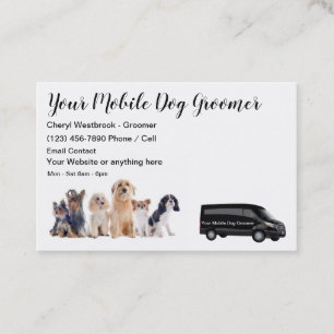 Carte De Visite Service mobile de toilettage de chiens chic